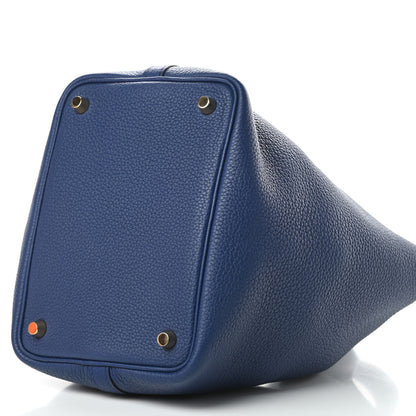 Hermes Taurillon Maurice Picotin Lock 18 PM Bleu Saphir 10 of 11