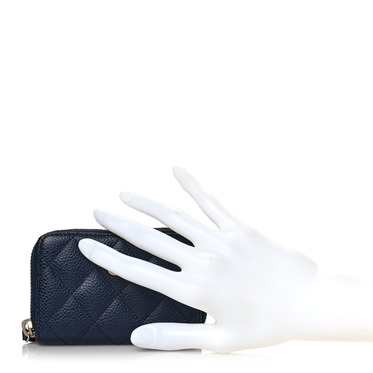 Chanel Caviar Quilted Zip Around Coin Purse Navy 2 of 10
