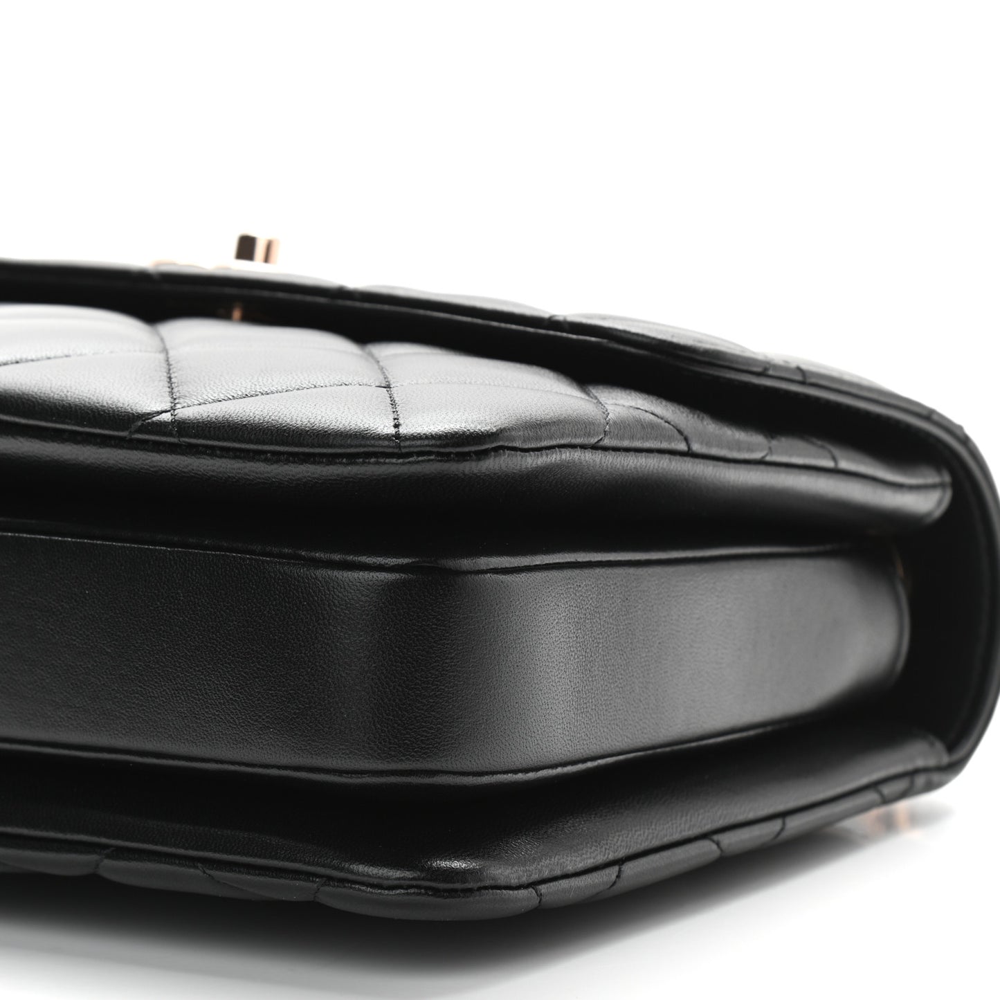 Lambskin Quilted Small Trendy CC Dual Handle Flap Bag Black