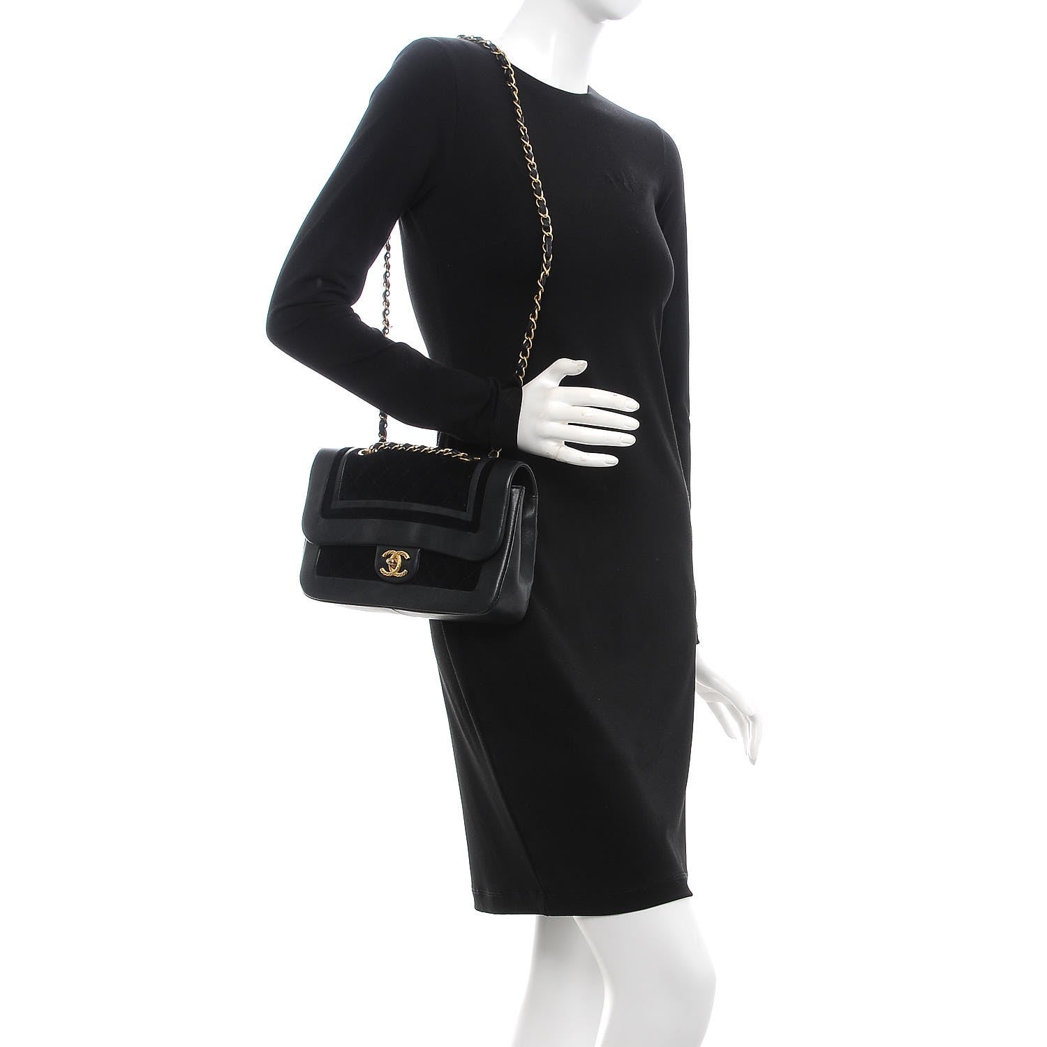 Chanel Metallic Lambskin Velvet Quilted Medium Flap Black 2 of 9