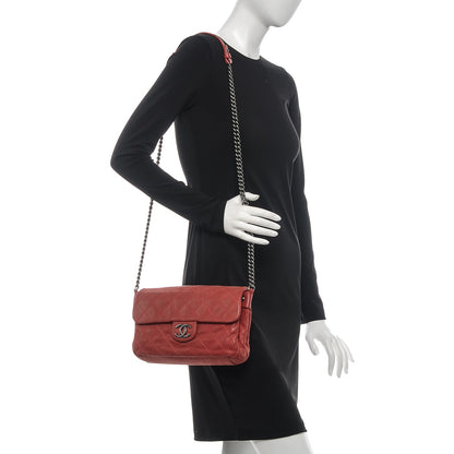 Chanel Iridescent Calfskin Medium Coco Daily Flap Red 2 of 8