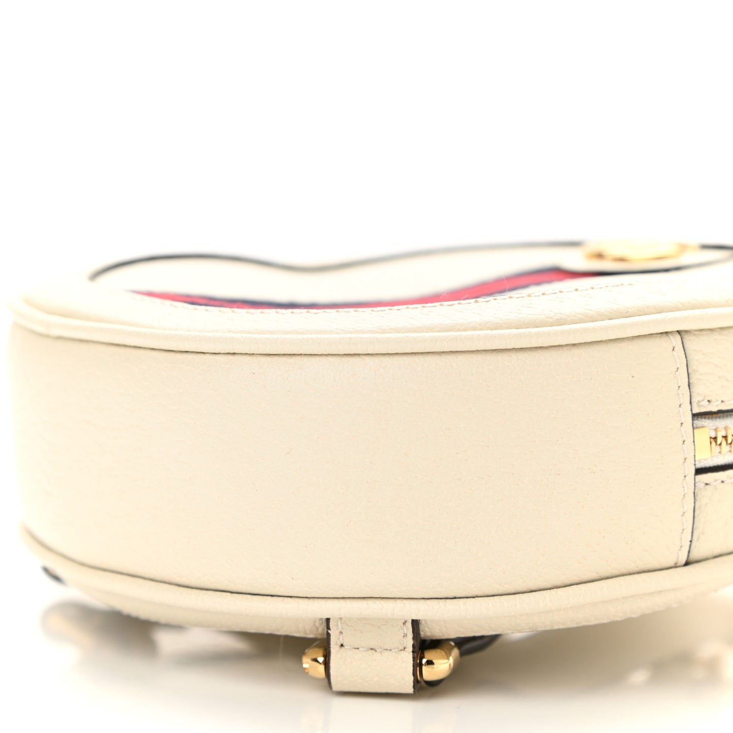 Textured Calfskin Web Mini Ophidia Round Backpack Mystic White