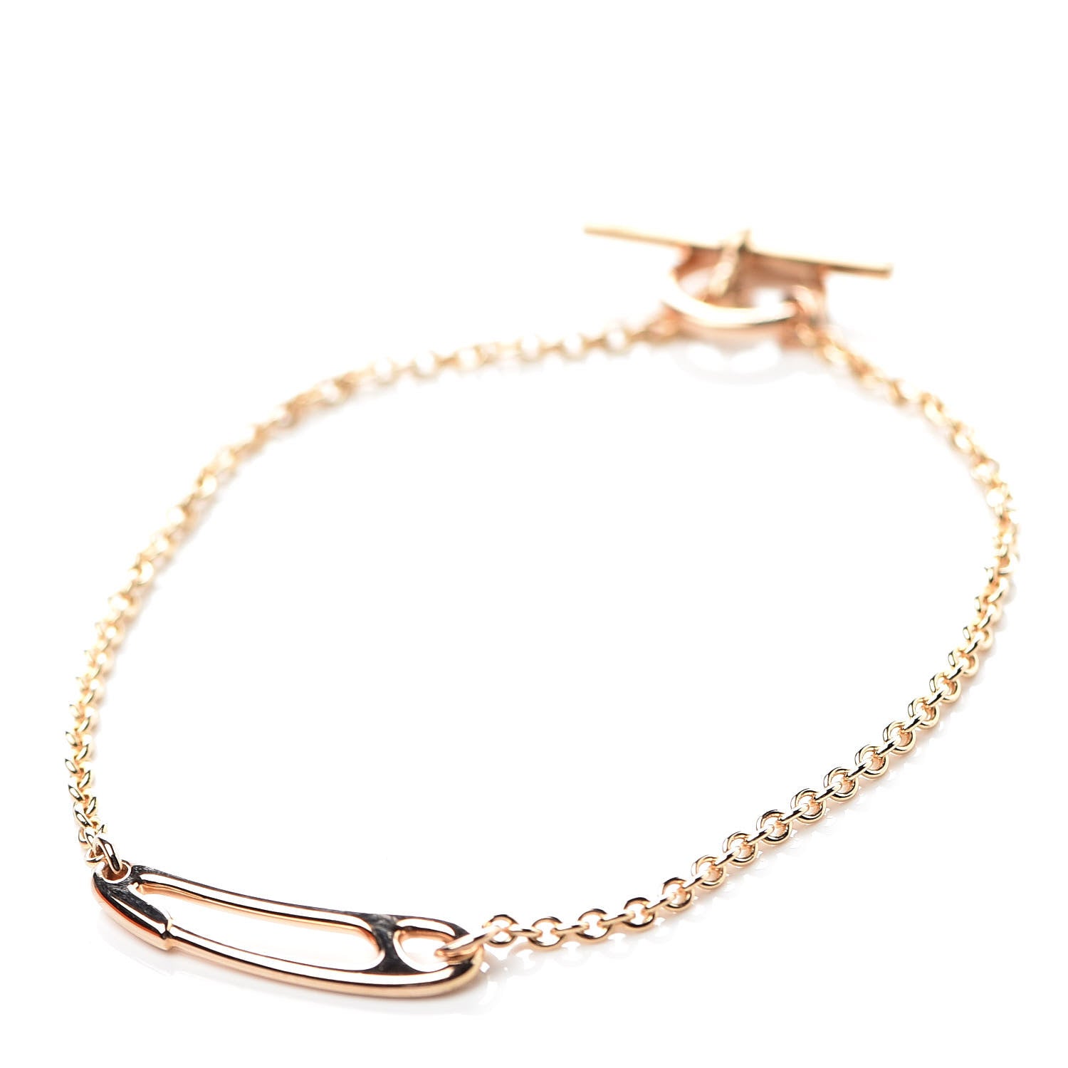 Hermes 18K Rose Gold Mini Chaine d'Ancre Punk Bracelet SH 1 of 23