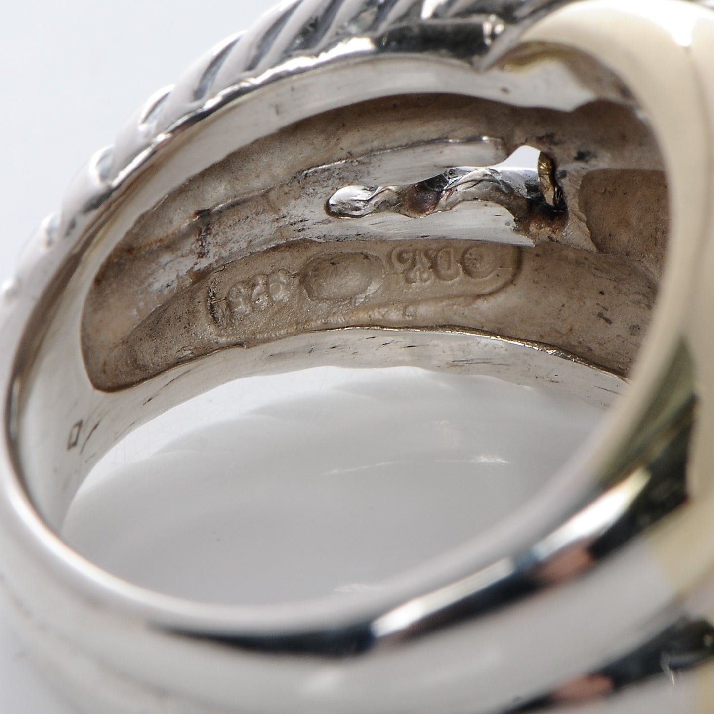 Sterling Silver 14K Gold Large Infinity Ring 56 7.75