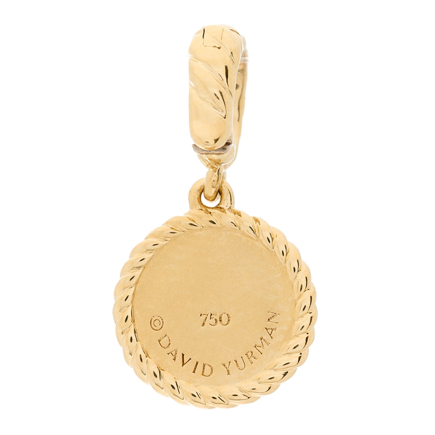 David Yurman 18K Yellow Gold Diamond Emerald Evil Eye Amulet Pendant 2 of 3