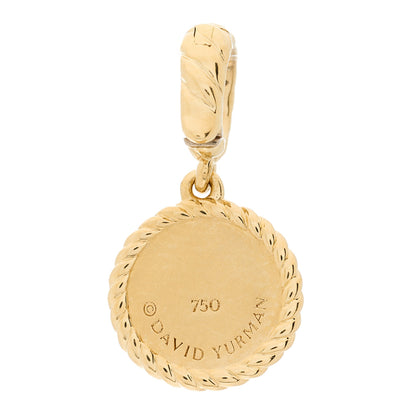 David Yurman 18K Yellow Gold Diamond Emerald Evil Eye Amulet Pendant 2 of 3