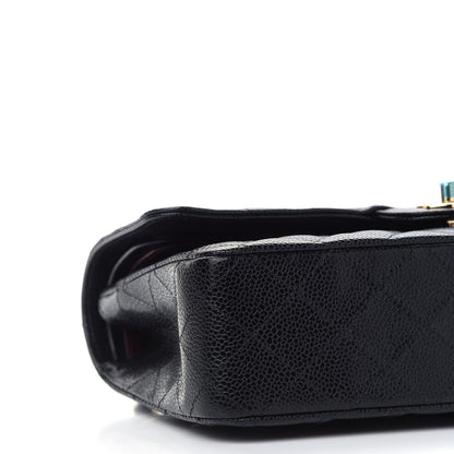 Chanel Caviar Quilted Medium Double Flap Black 8 of 9