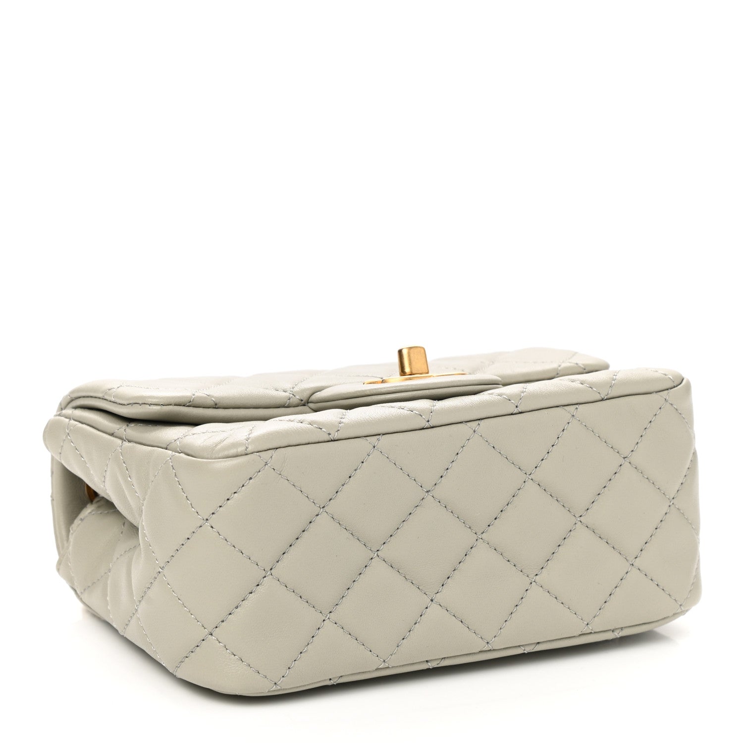 Chanel Lambskin Quilted Mini Pearl Crush Flap Light Grey 4 of 11