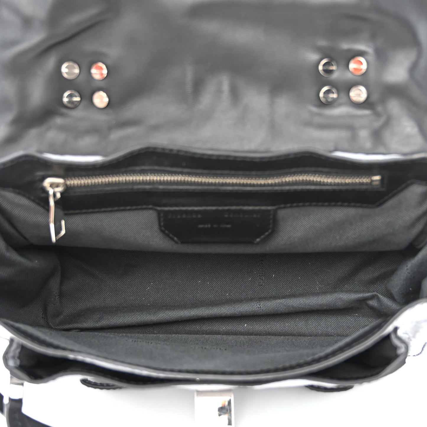 Paper Lambskin Tiny PS1 Plus Zip Satchel Dove Grey