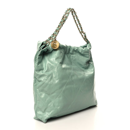 Chanel Shiny Calfskin Quilted Chanel 22 Light Green 4 of 13