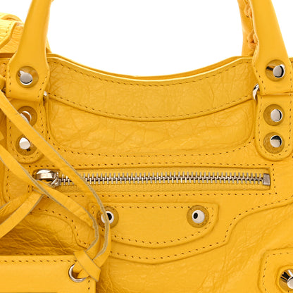 Balenciaga Agneau Classic Silver Hardware Mini City Yellow 8 of 10