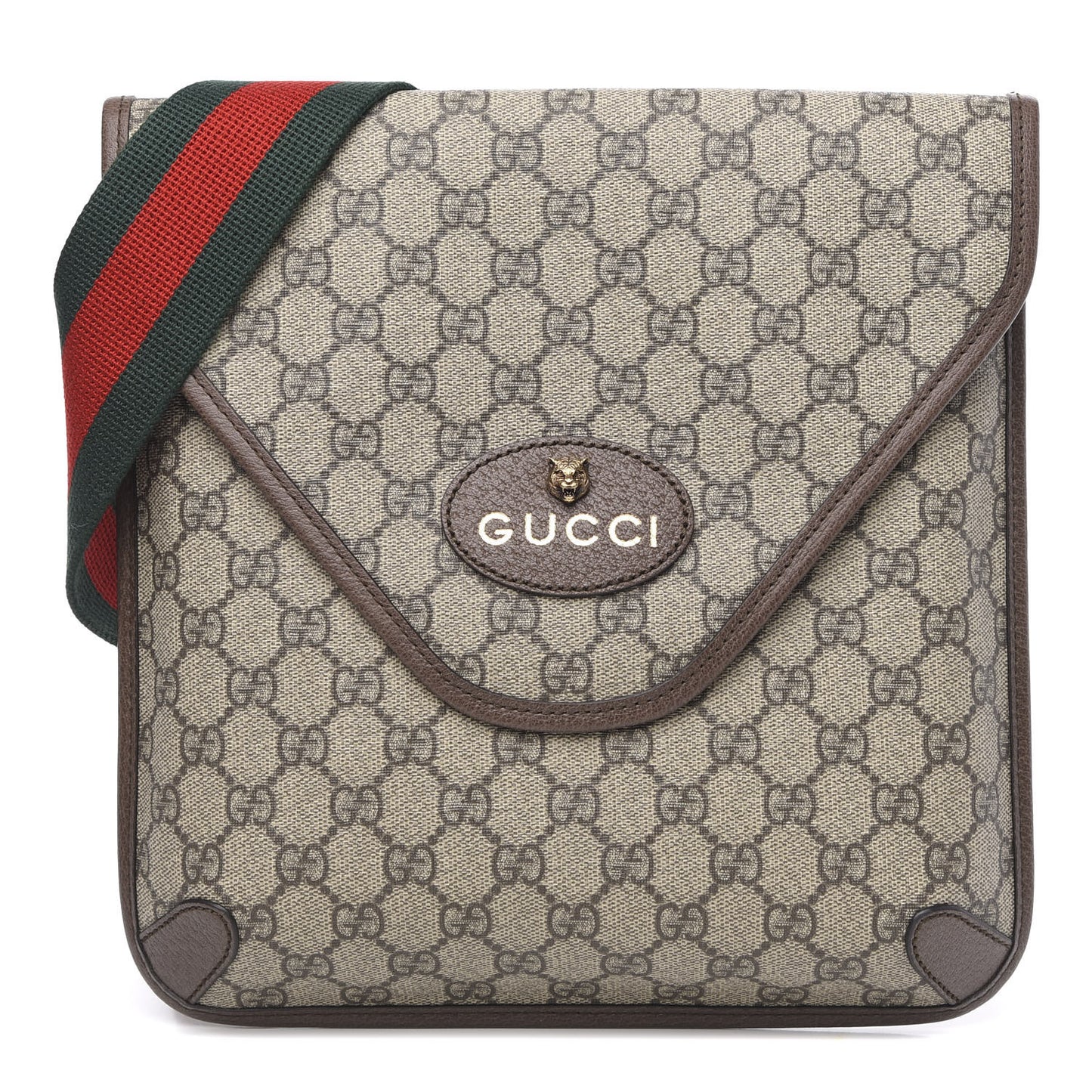 GG Supreme Monogram Web Medium Neo Vintage Flap Messenger Bag Beige New Acero