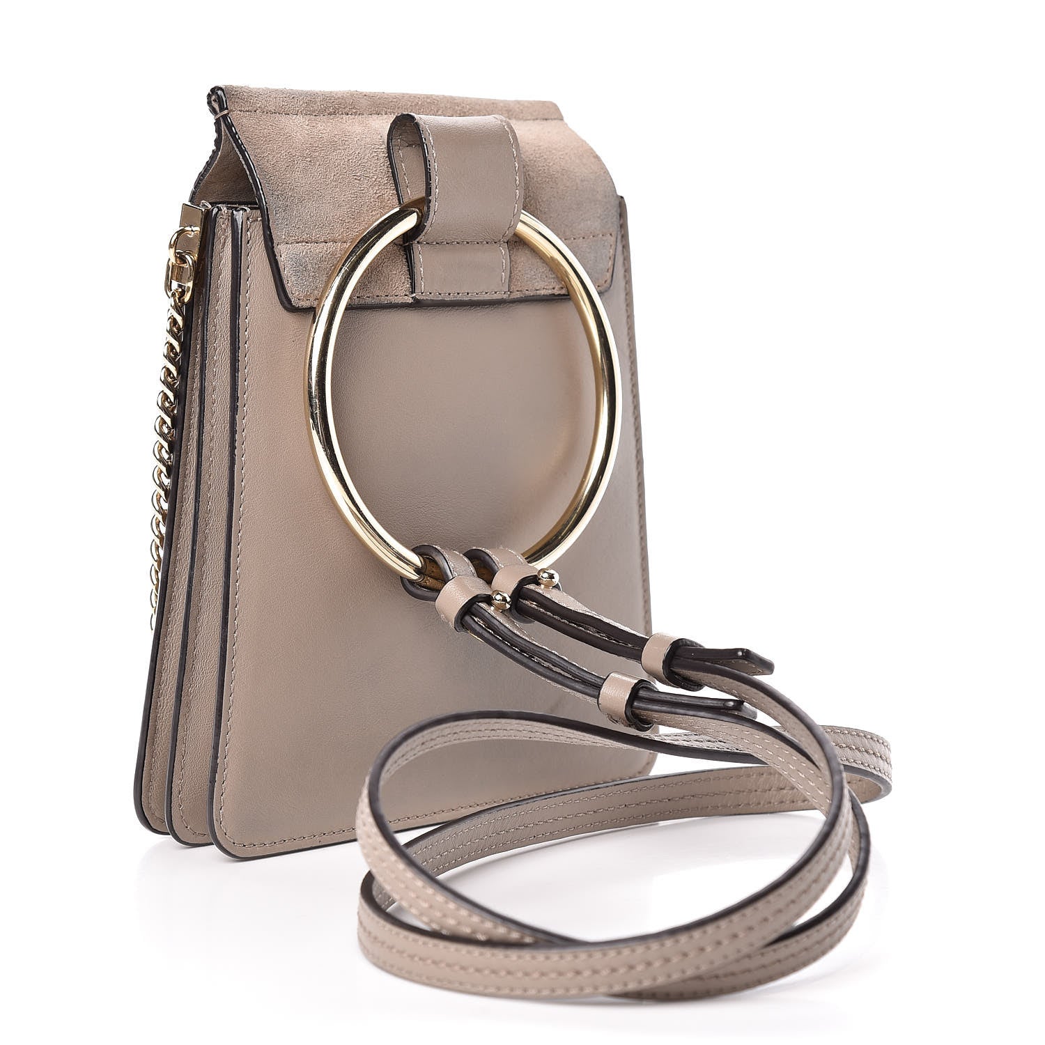 Chloe Suede Calfskin Mini Faye Bracelet Bag Motty Grey 3 of 17