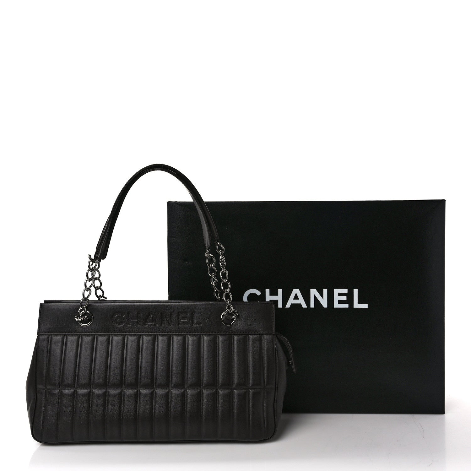 Chanel Calfskin Vertical Quilted Lax East West Shoulder Bag Dark Brown 11 of 11