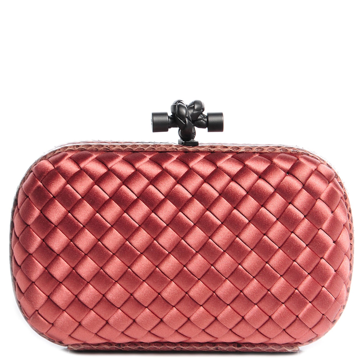 Satin Intreccio Impero Ayers Knot Clutch Magma