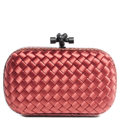 Bottega Veneta Satin Intreccio Impero Ayers Knot Clutch Magma 1 of 7