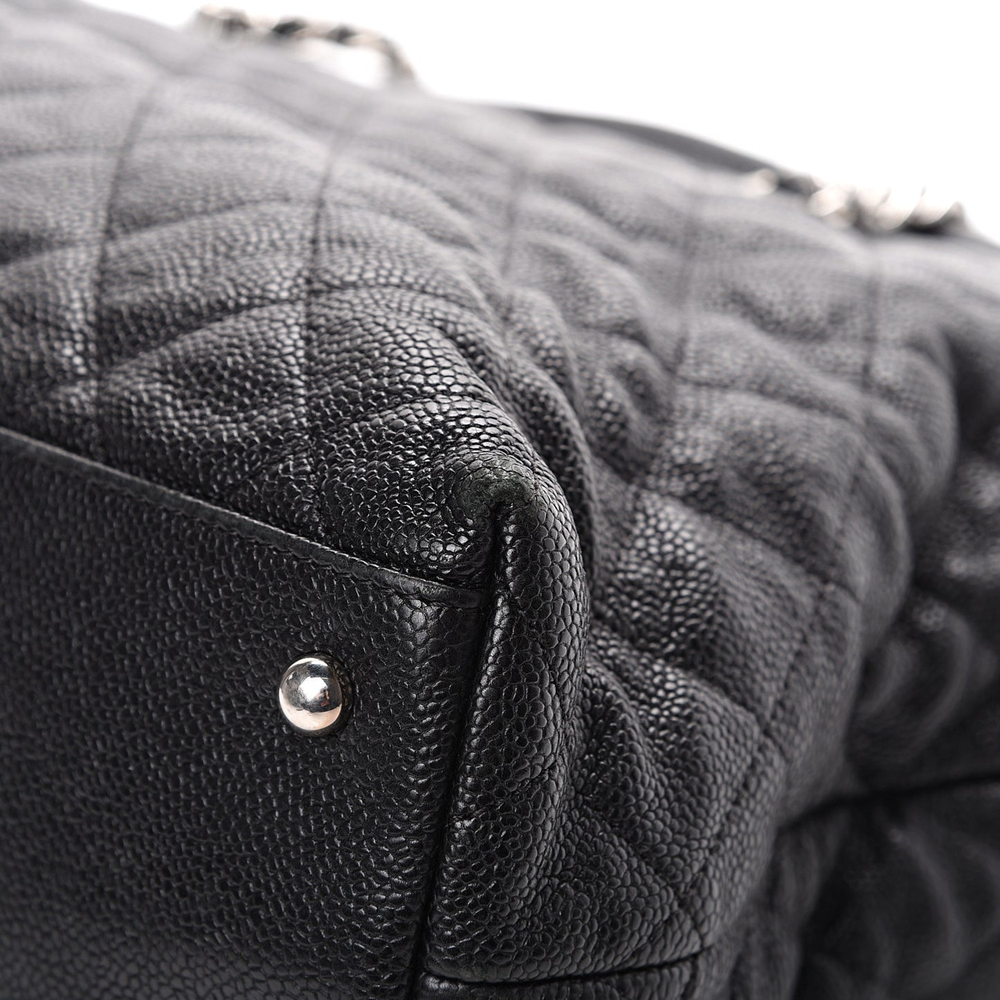 Caviar Quilted French Riviera Shouler Bag Black