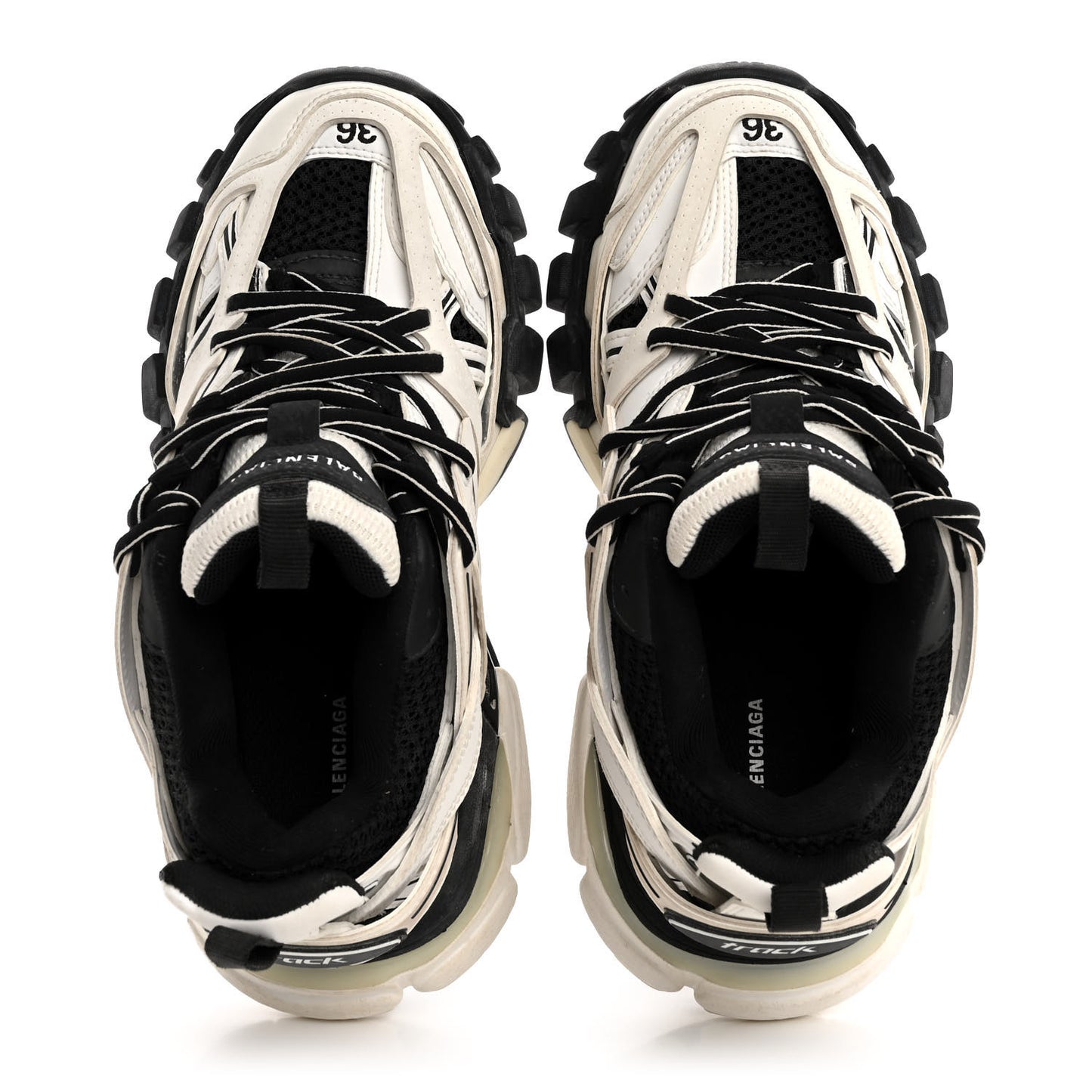 Rubber Mesh Bi-Color Mens Track.2 Open Sneakers 36 Beige Black