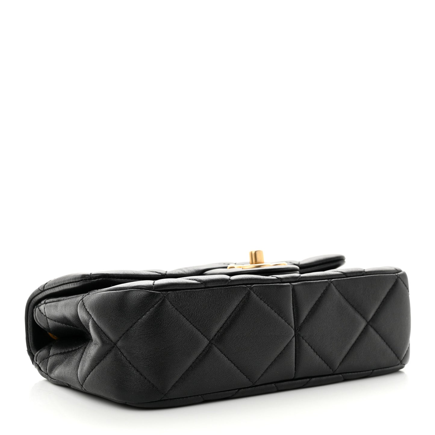 Lambskin Quilted Pearl Small Flap Black