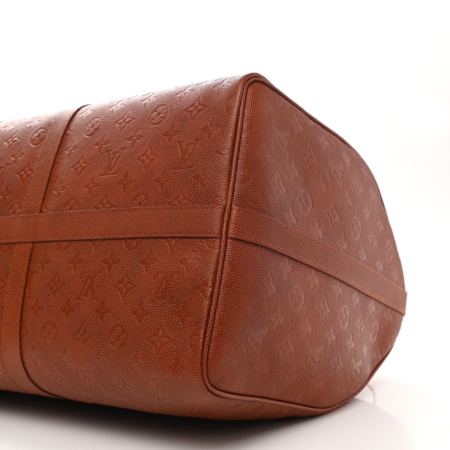X NBA Ball Grain Cowhide Monogram Embossed Keepall 55 Brown