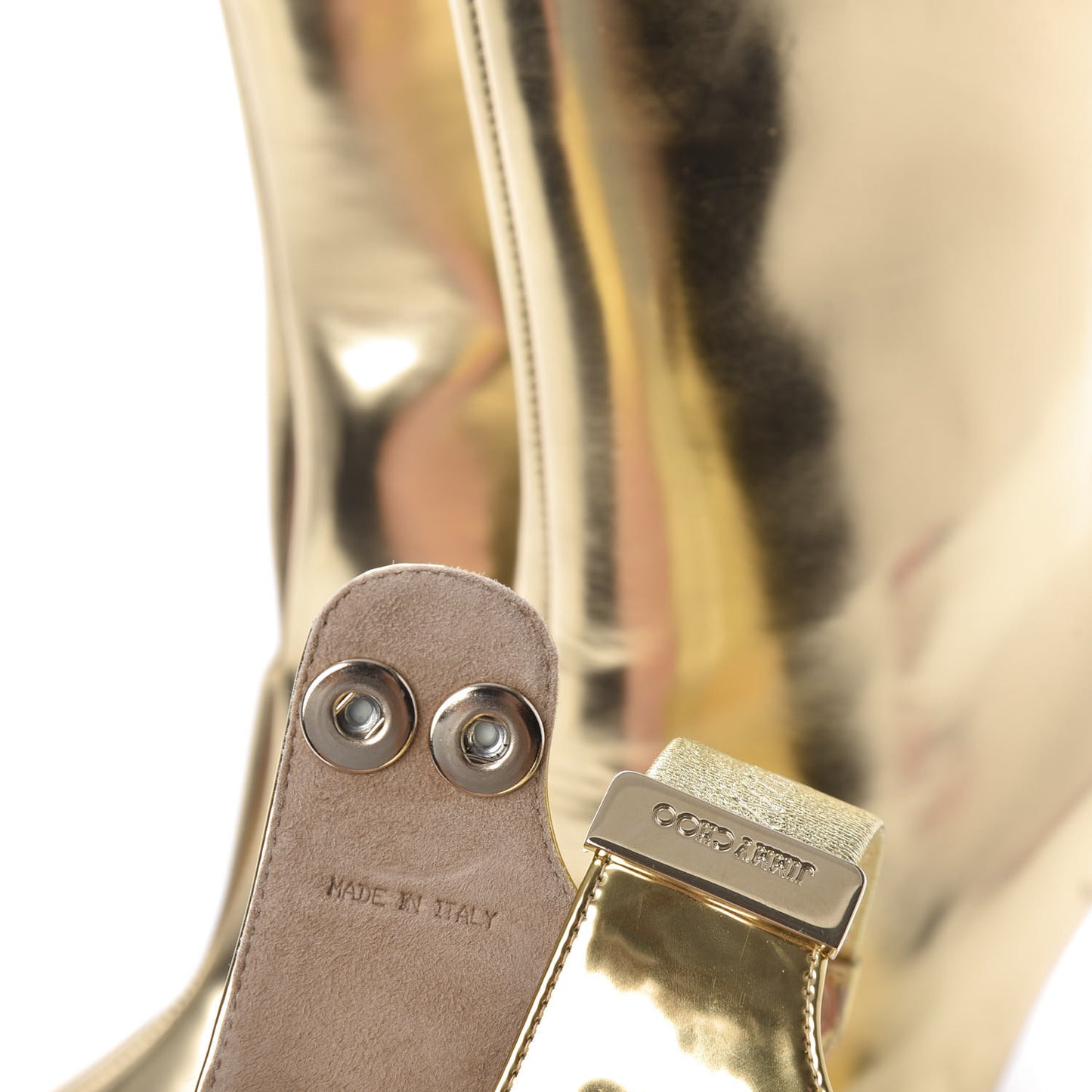 Metallic Mirror Calfskin Hurley 100 Convertible Knee High Boots 37.5 Gold