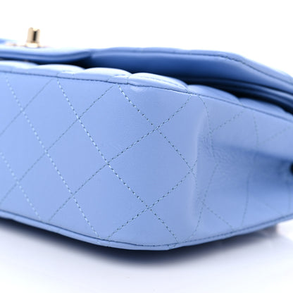 Chanel Lambskin Quilted Medium Double Flap Light Blue 9 of 10