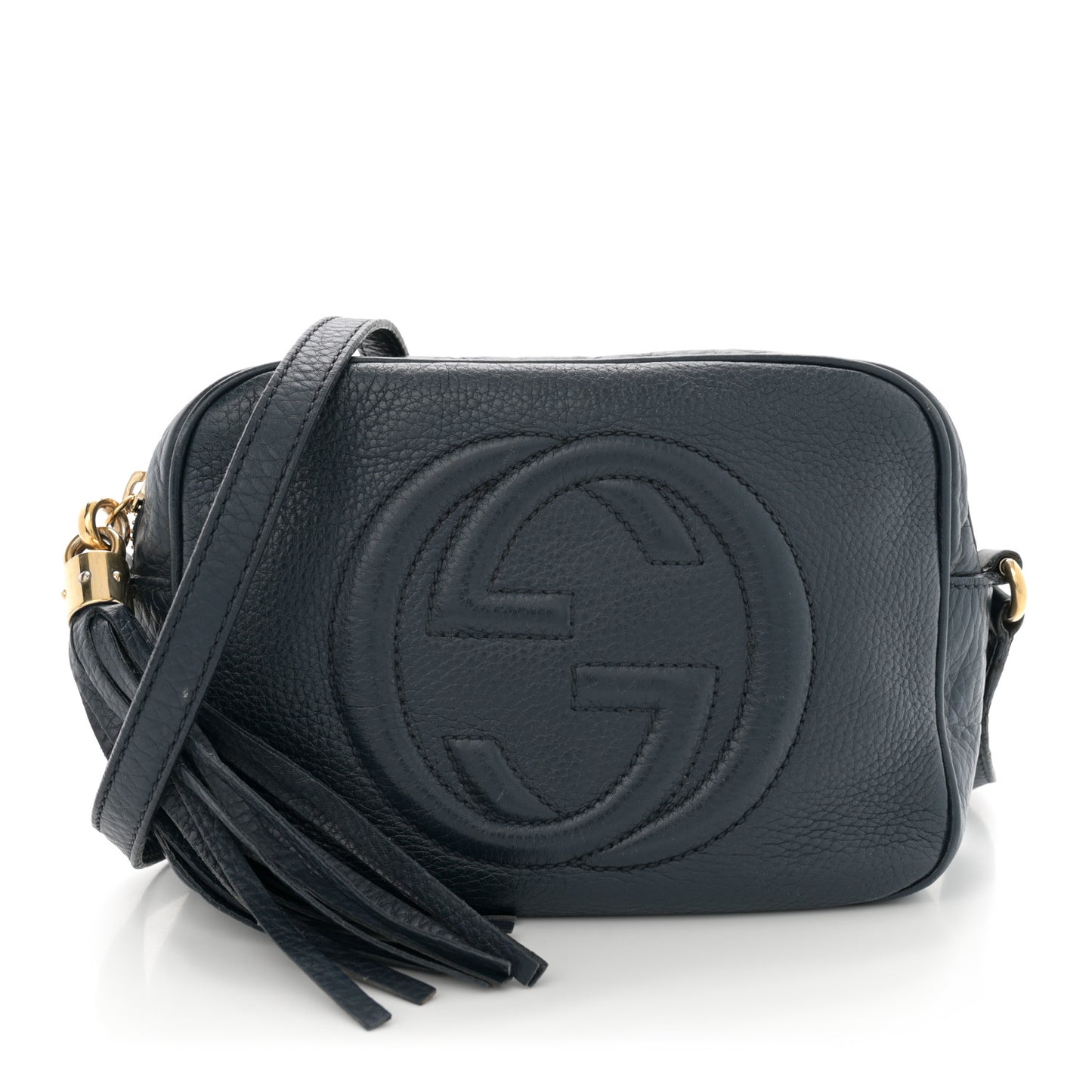 Pebbled Calfskin Small Soho Disco Bag Blue