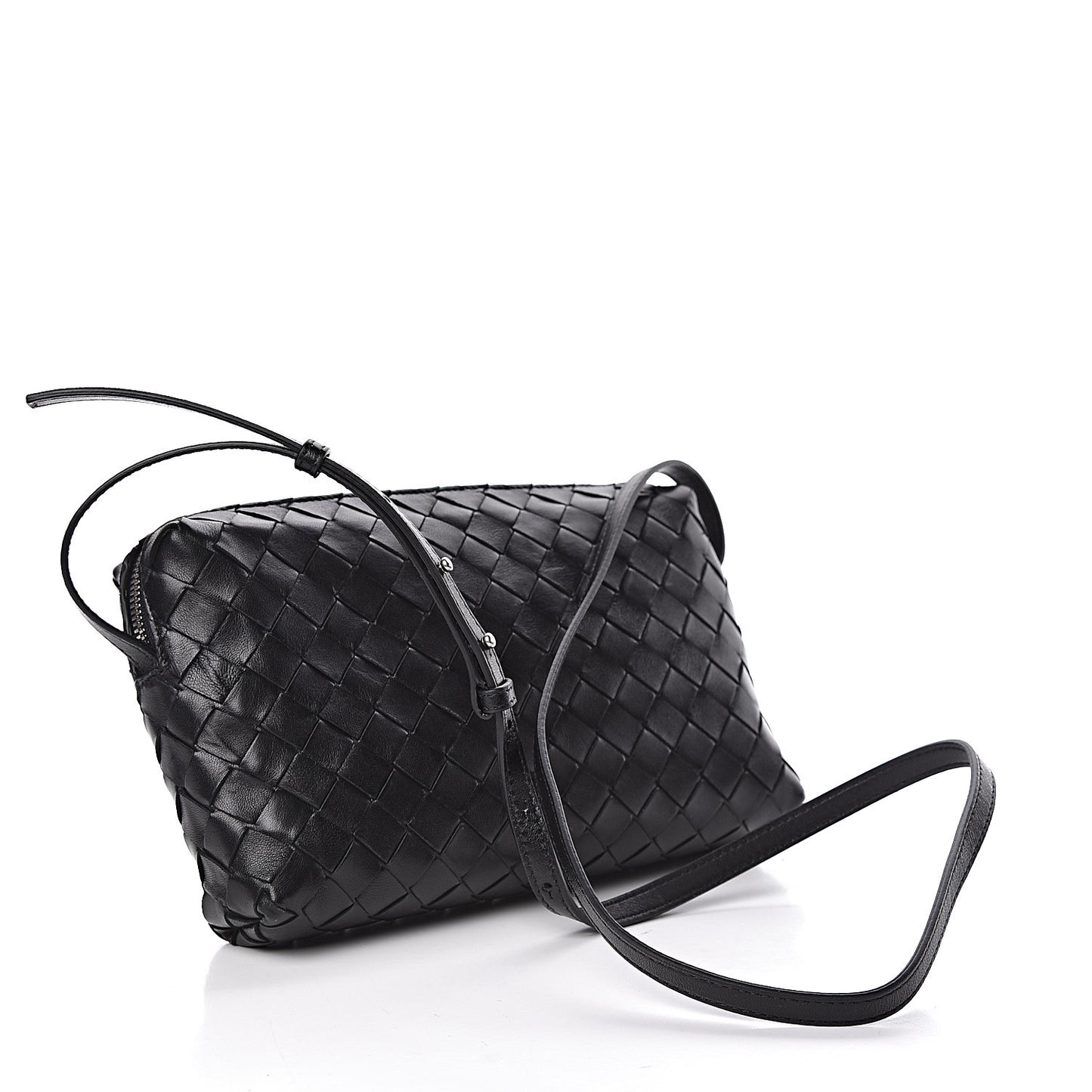 Nappa Intrecciato Crossbody Black