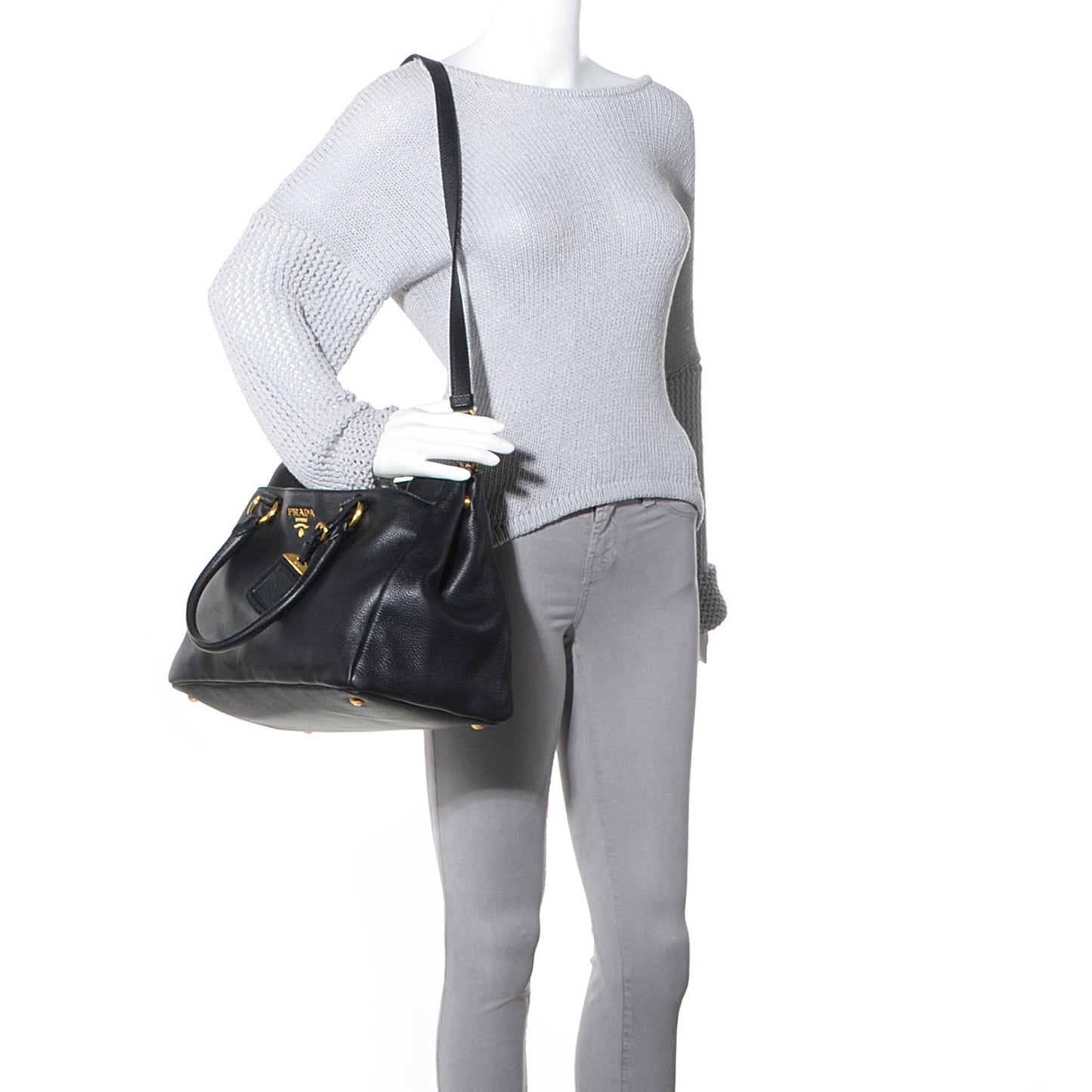 Vitello Daino East West Tote Nero Black