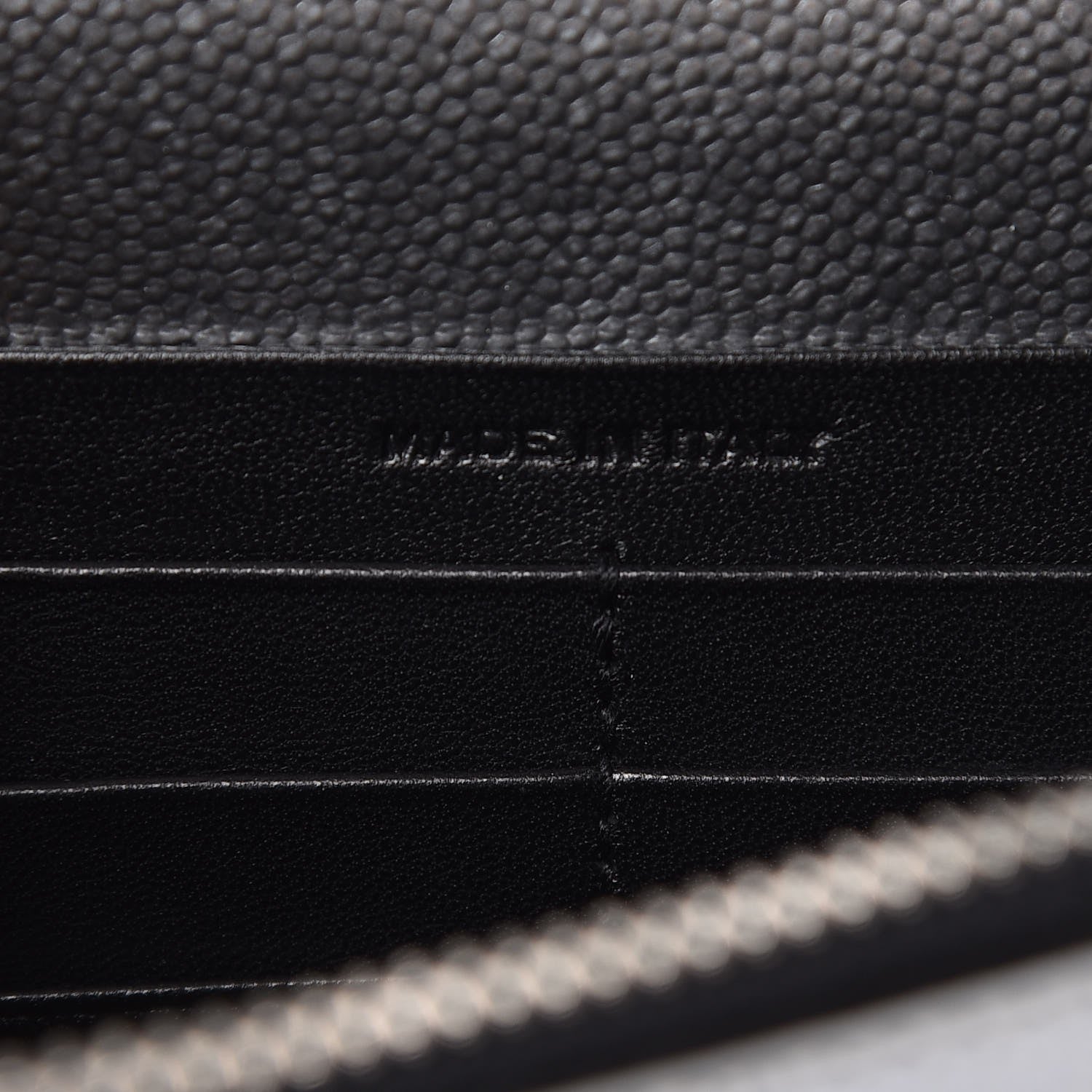Saint Laurent Metallic Grain De Poudre Kate Monogram Tassel Chain Wallet Silver 6 of 6