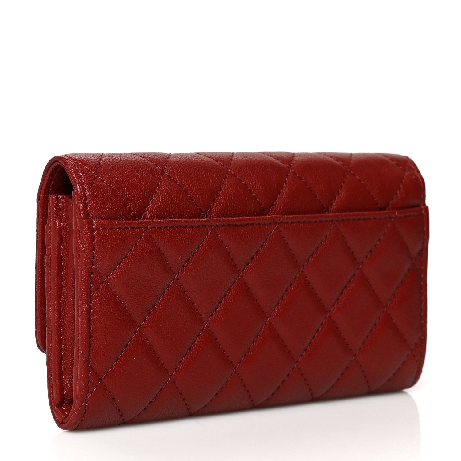 Chanel Lambskin Quilted Medium 19 Flap Wallet Burgundy 3 of 8