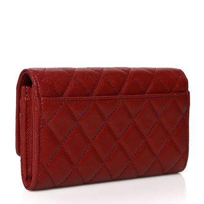 Chanel Lambskin Quilted Medium 19 Flap Wallet Burgundy 3 of 8