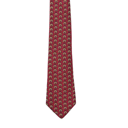Hermes Printed Silk Mens Headdress Neck Tie Red Multicolor 2 of 3