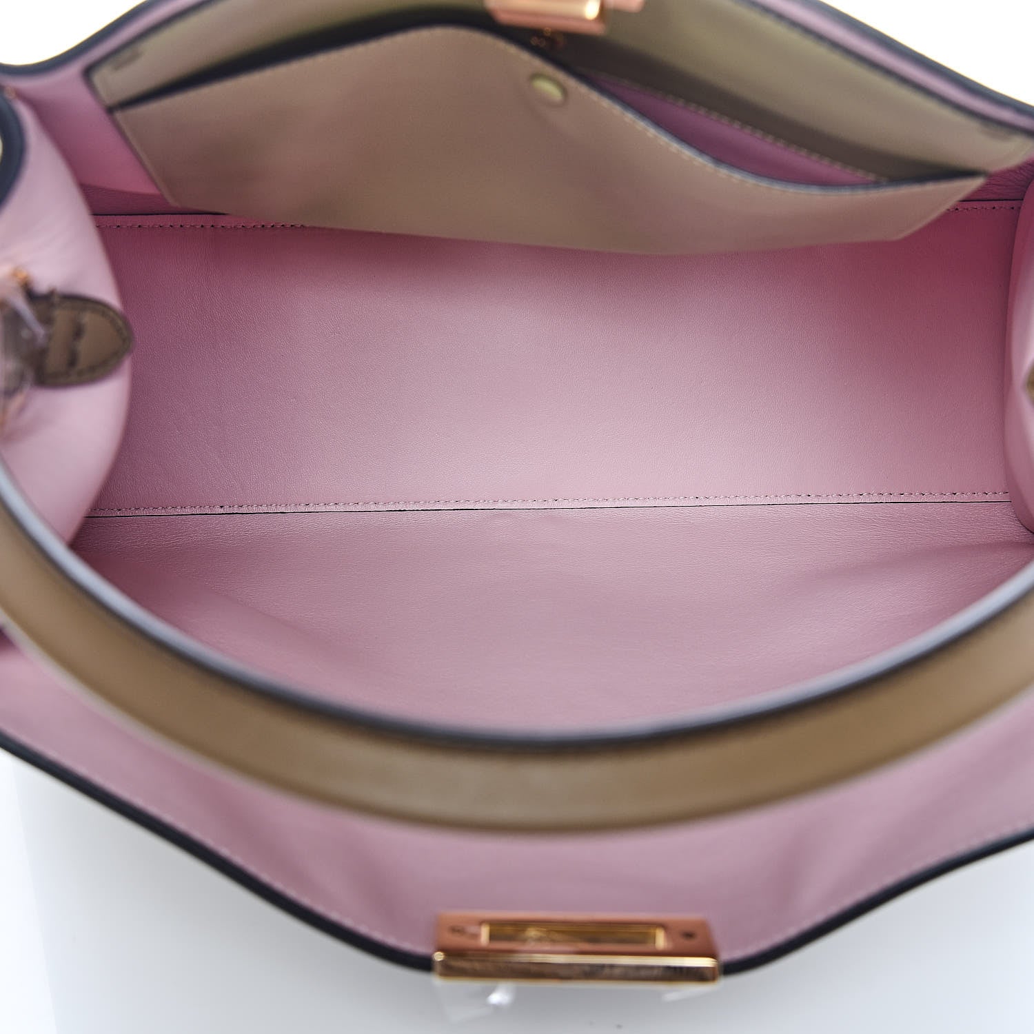 Fendi Vitello Seta Century Large Peekaboo X-Lite Fango Mandorlo 5 of 8