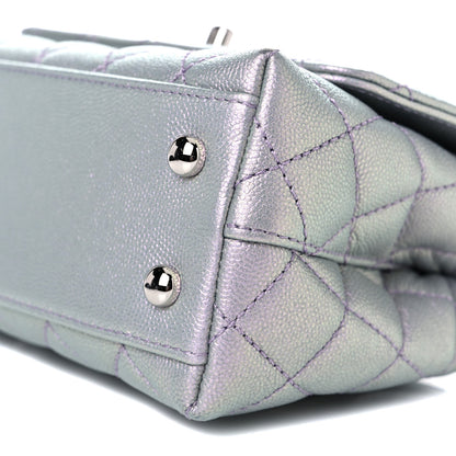 Chanel Iridescent Caviar Quilted Extra Mini Coco Handle Flap Purple 5 of 9