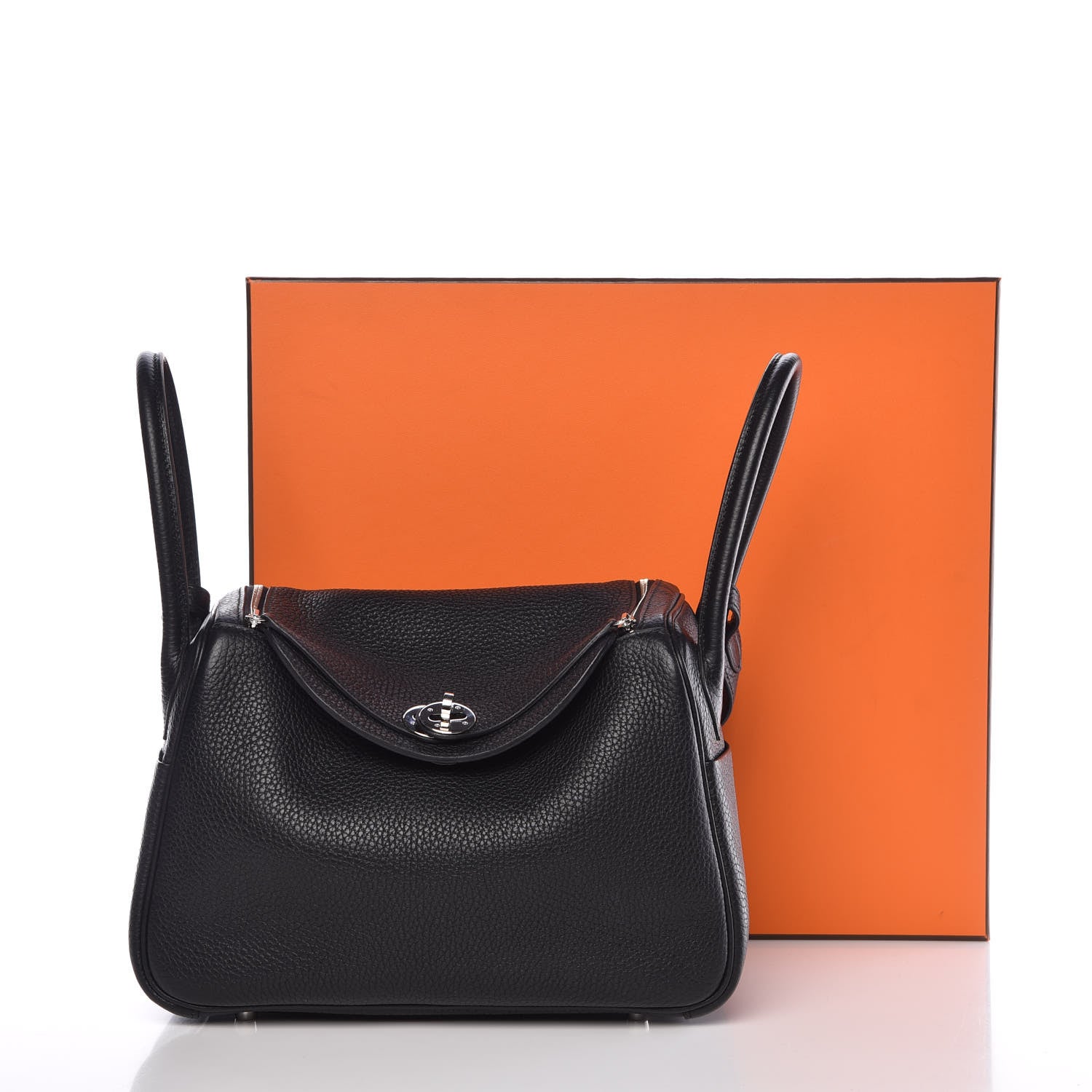 Hermes Taurillon Clemence Lindy 26 Black 8 of 8