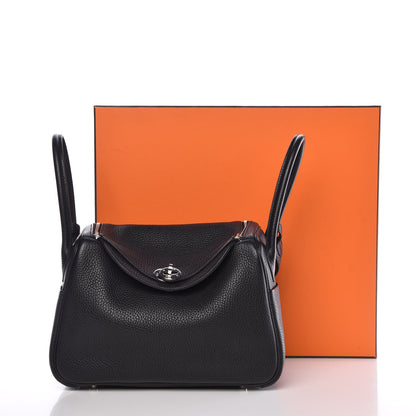 Hermes Taurillon Clemence Lindy 26 Black 8 of 8