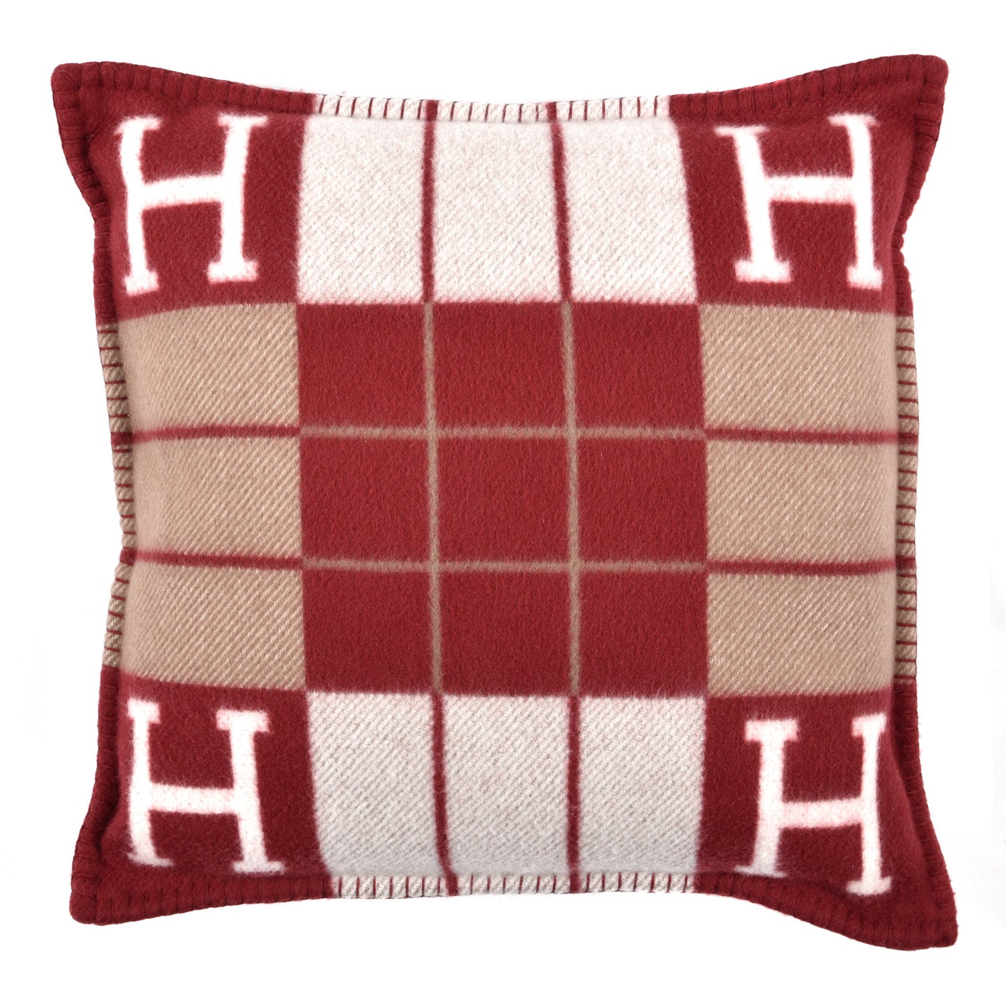 Wool Cashmere Avalon III Pillow PM Ecru Rouge