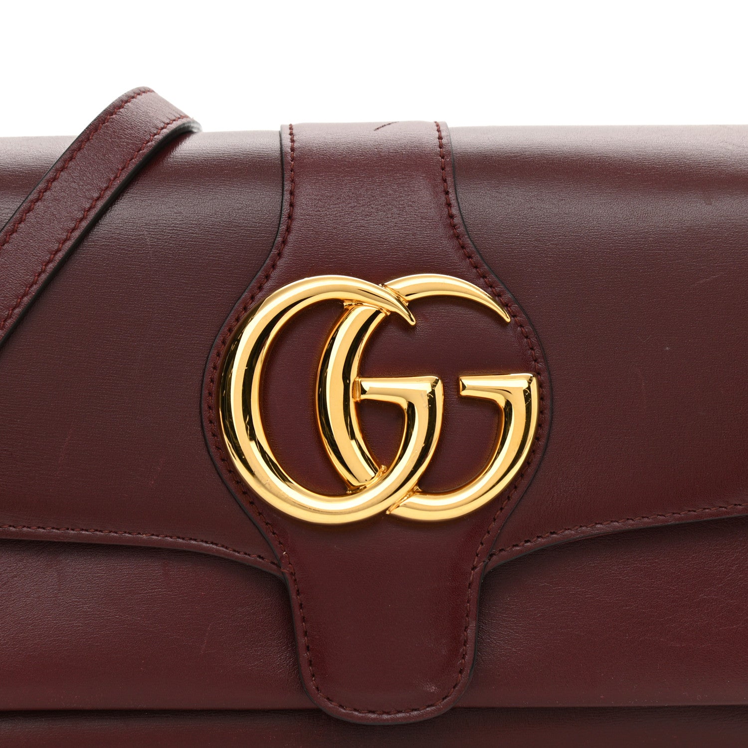 Gucci Vitello Palmellato Lux Small Arli Flap Shoulder Bag Vintage Bordeaux 8 of 12