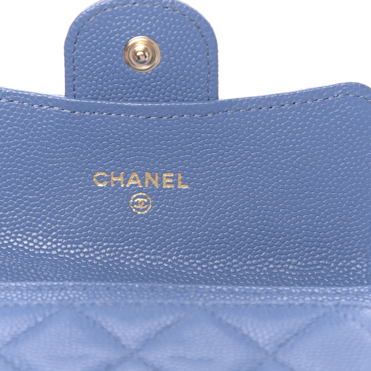 Chanel Caviar Quilted Flap Card Holder Blue 6 of 9