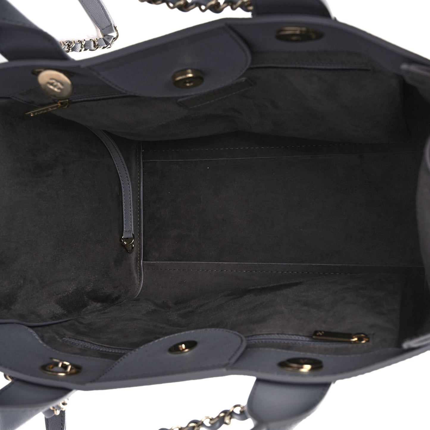 Caviar Studded Small Deauville Tote Grey