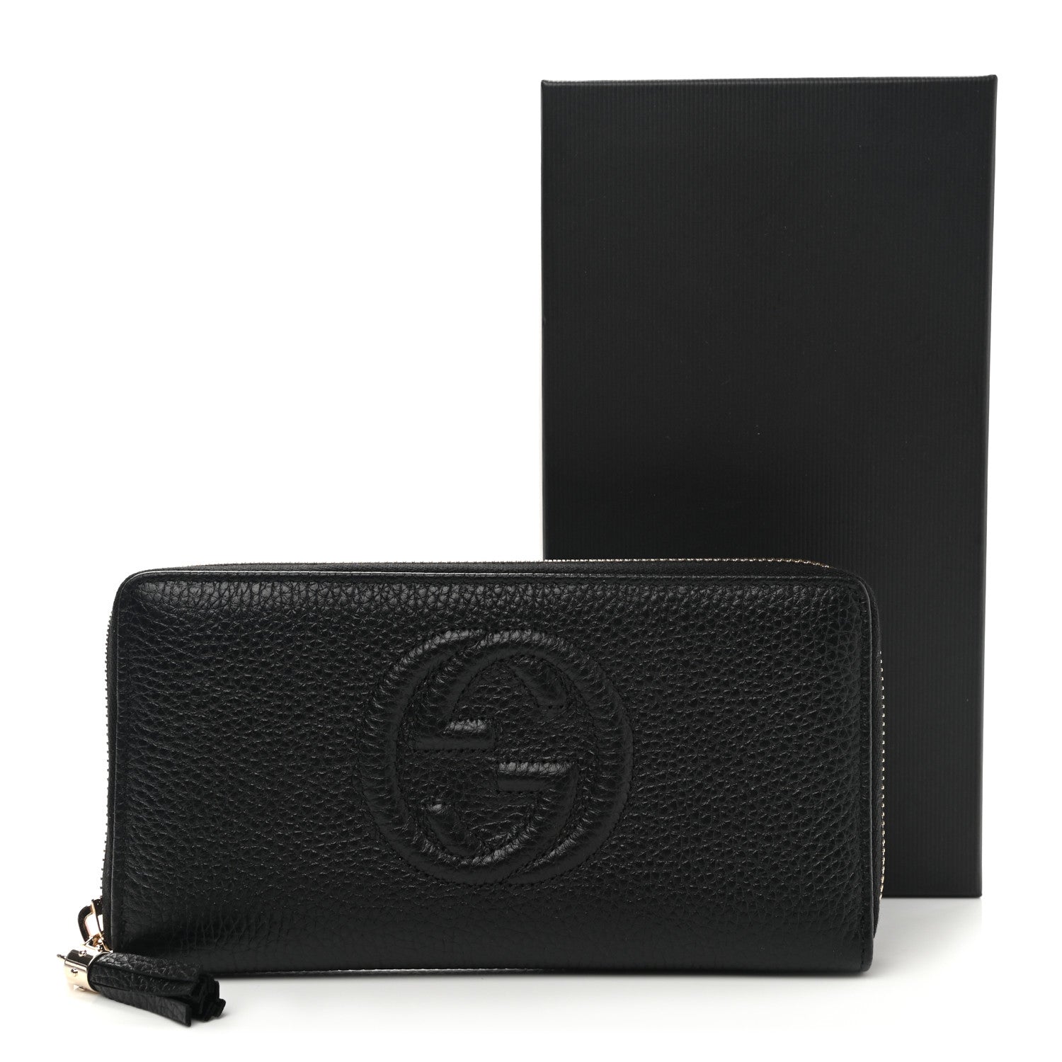 Gucci Pebbled Calfskin Soho Zip Around Wallet Black 8 of 8