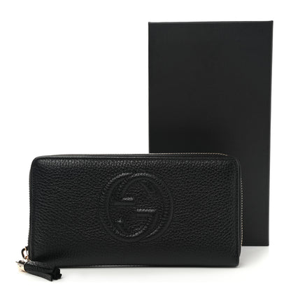 Gucci Pebbled Calfskin Soho Zip Around Wallet Black 8 of 8