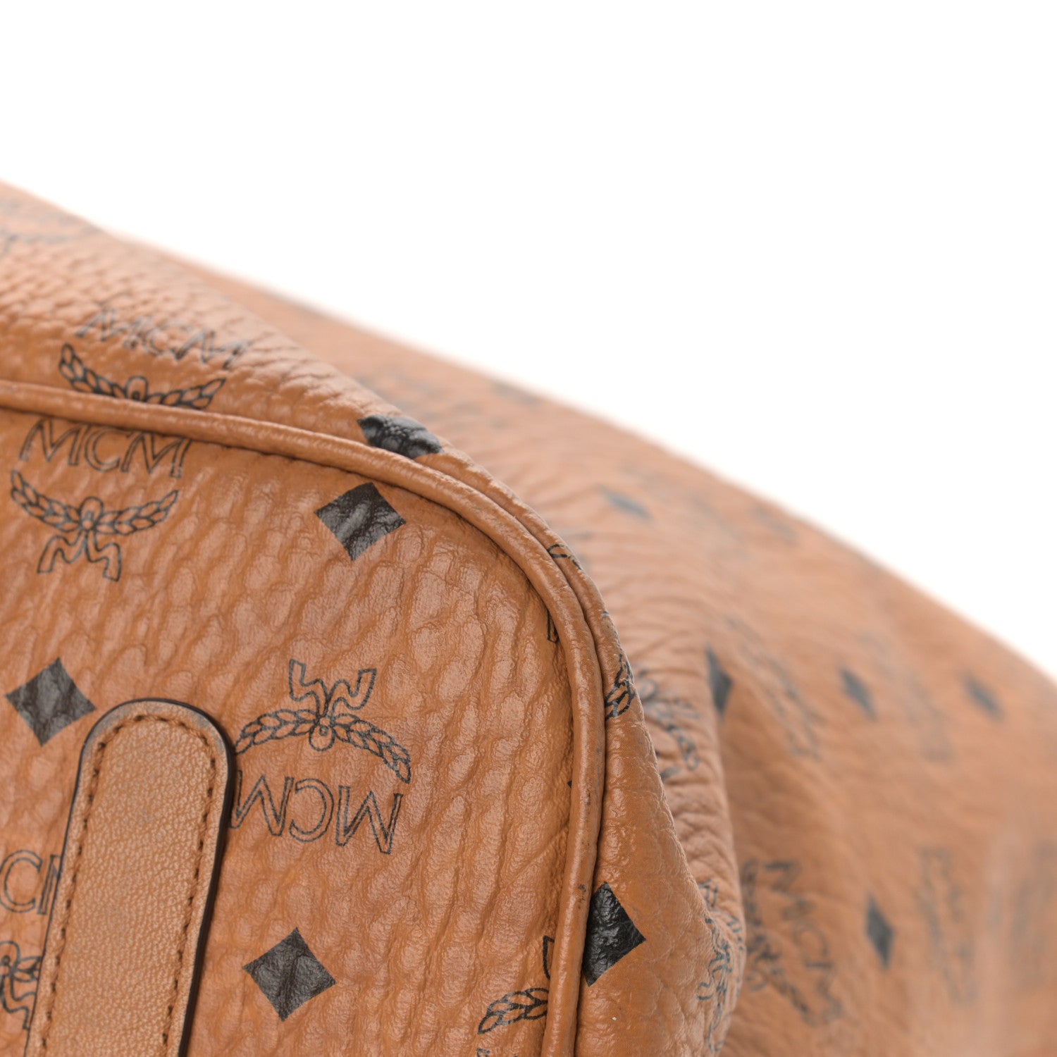 MCM Visetos Large Liz Reversible Shopper Tote Cognac 8 of 17