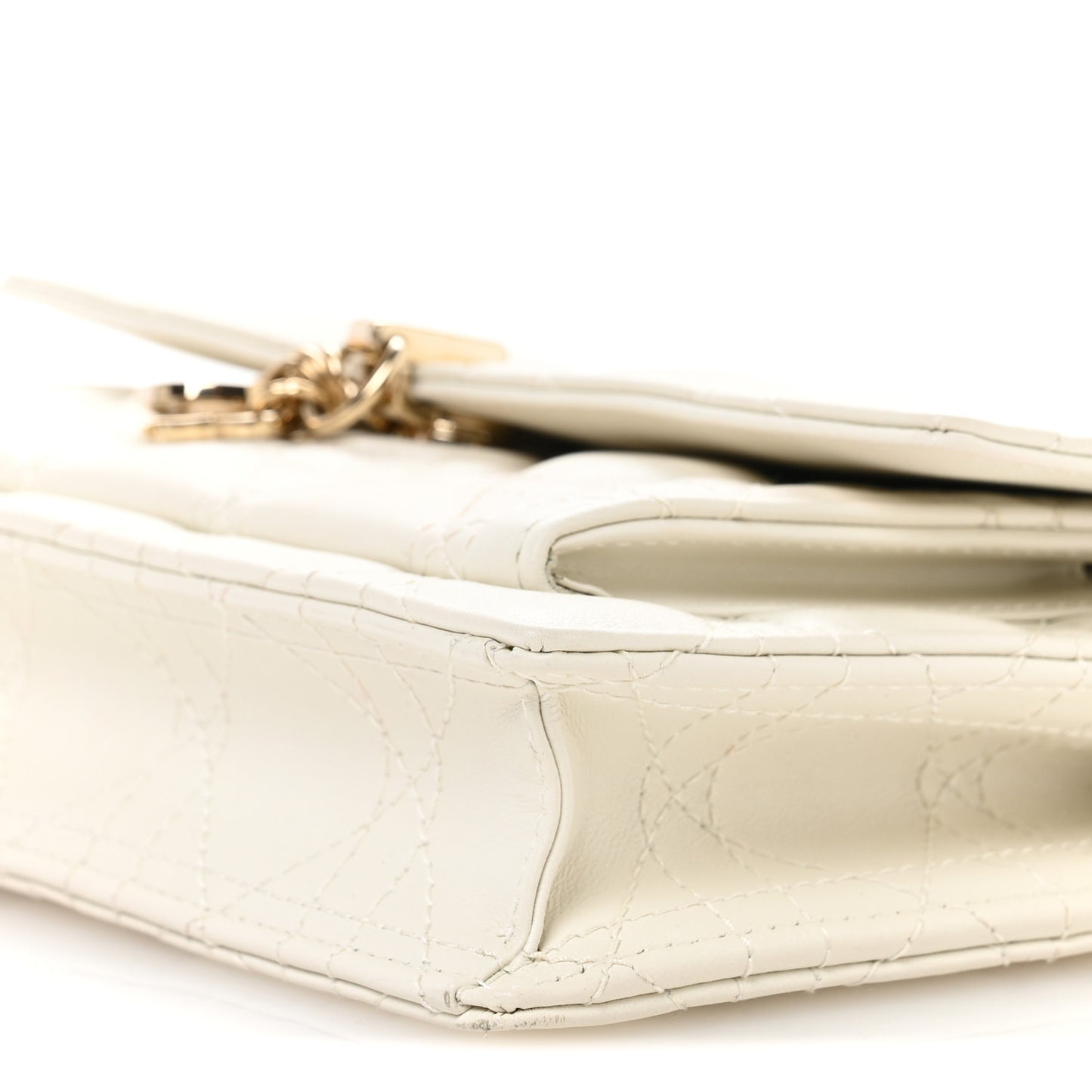 Lambskin Chain Lady Dior Chain Pouch Latte