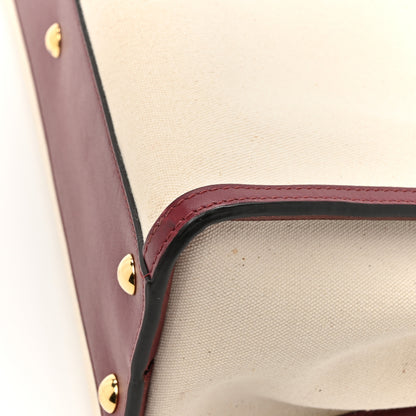 Fendi Canvas Calfskin Crocodile Embossed Medium Peekaboo Iconic Satchel Grezzo Barolo Bubblegum 17 of 17