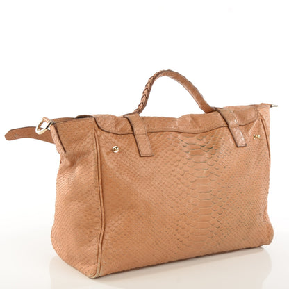 Mulberry Silky Calfskin Snake Print Oversized Alexa Deer Brown 3 of 9