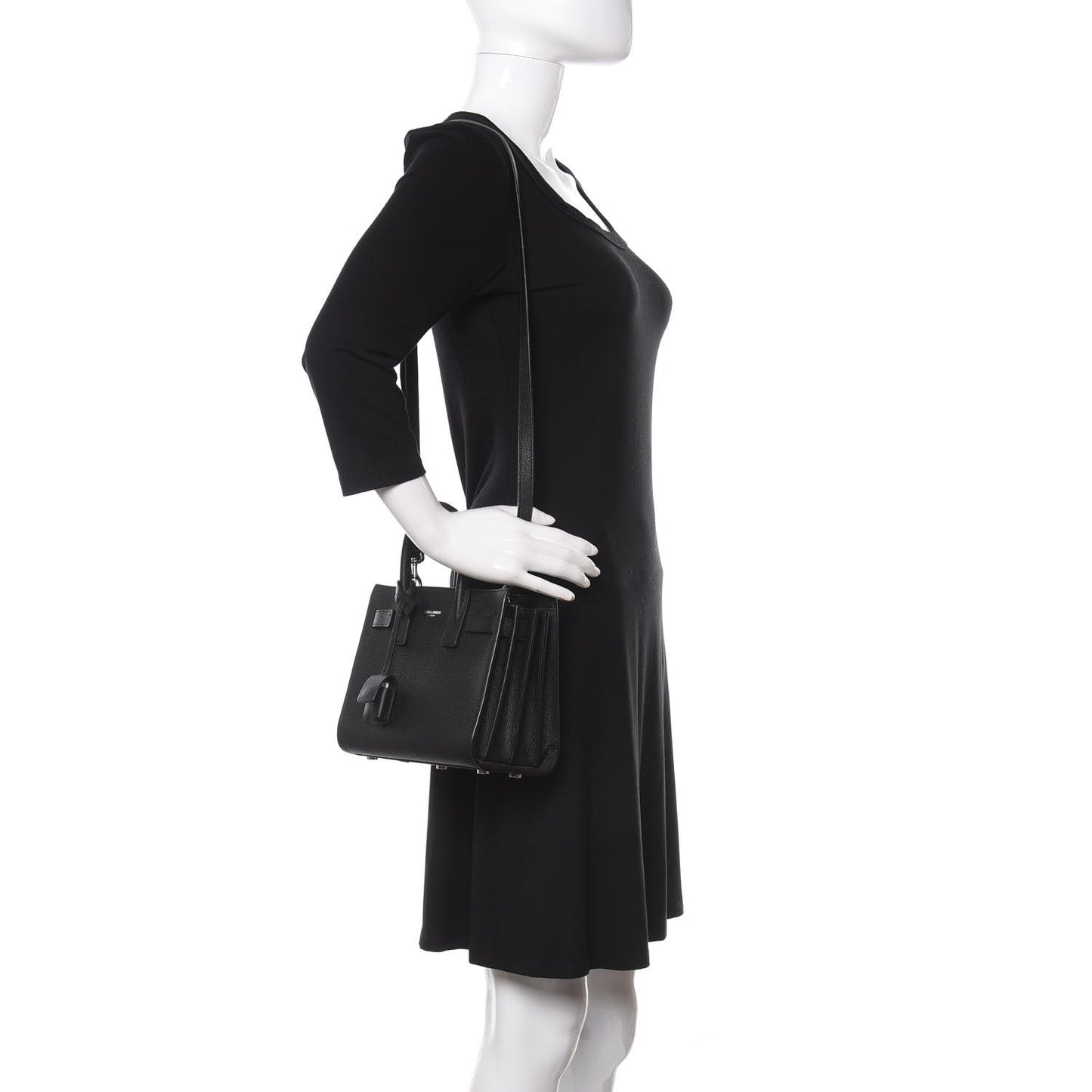 Grained Calfskin Nano Sac De Jour Black