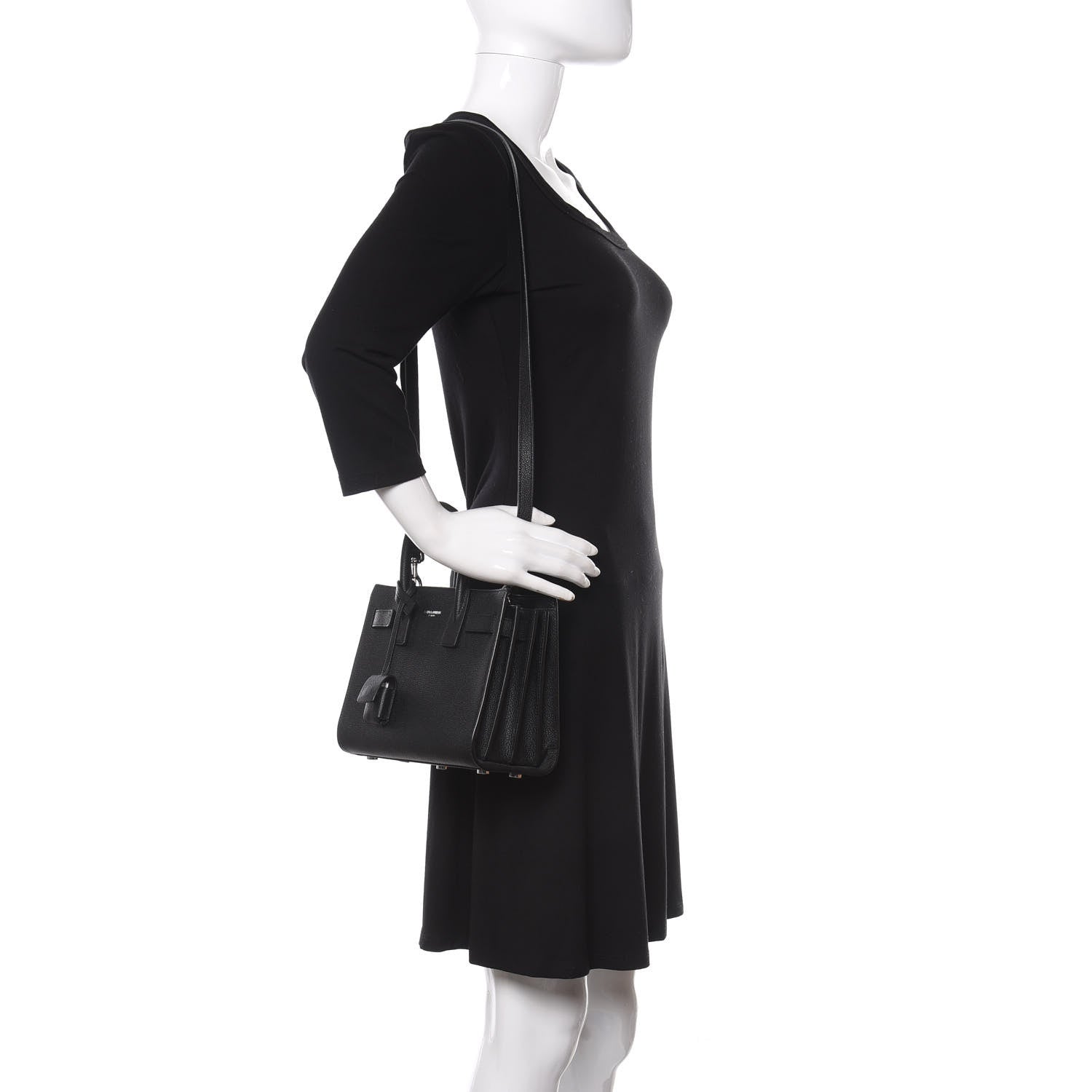 Saint Laurent Grained Calfskin Nano Sac De Jour Black 2 of 10