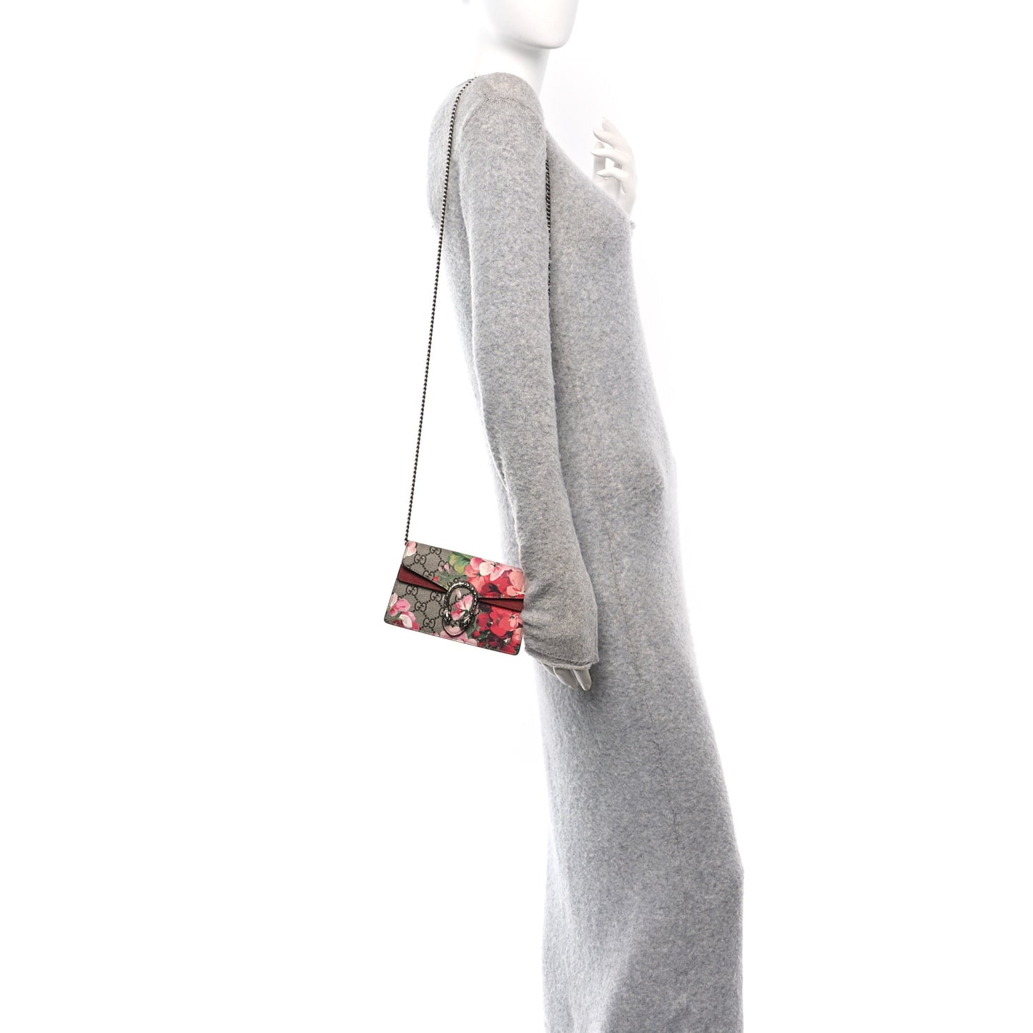 GG Supreme Monogram Blooms Super Mini Dionysus Shoulder Bag Beige Multicolor Dry Rose